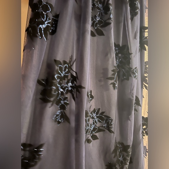 Vintage Whimsigoth Navy Floral Gown Style Skirt Only - Picture 2 of 9